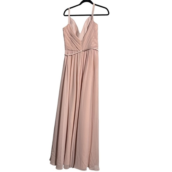 NWT Sorella Vita York Dress #8614 Full Length silk and satin Blush Size 12 - Picture 2 of 11